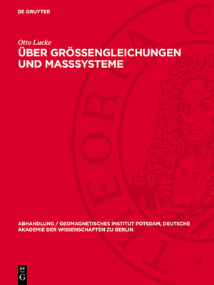 cover image of Über Größengleichungen und Maßsysteme